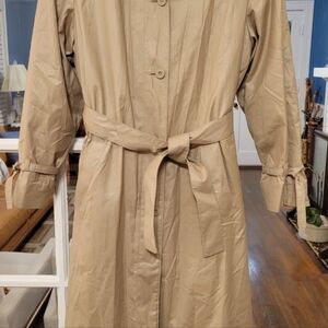 Vintage London Fog Trench Coat Womens Tan Size 12 Regular